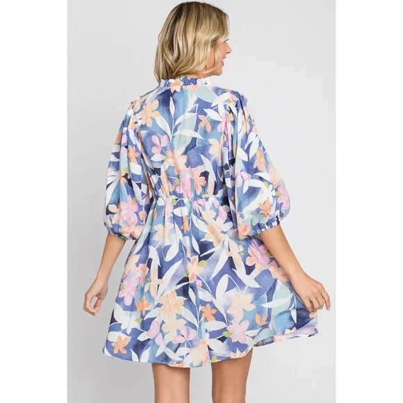 GeeGee Floral Print Mini Dress - Picture 2 of 5